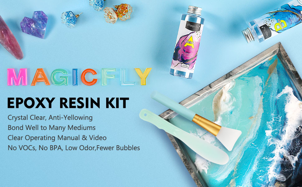 Magicfly Epoxy Resin Kit, 8oz Crystal Clear Epoxy Resin for Art, Wood