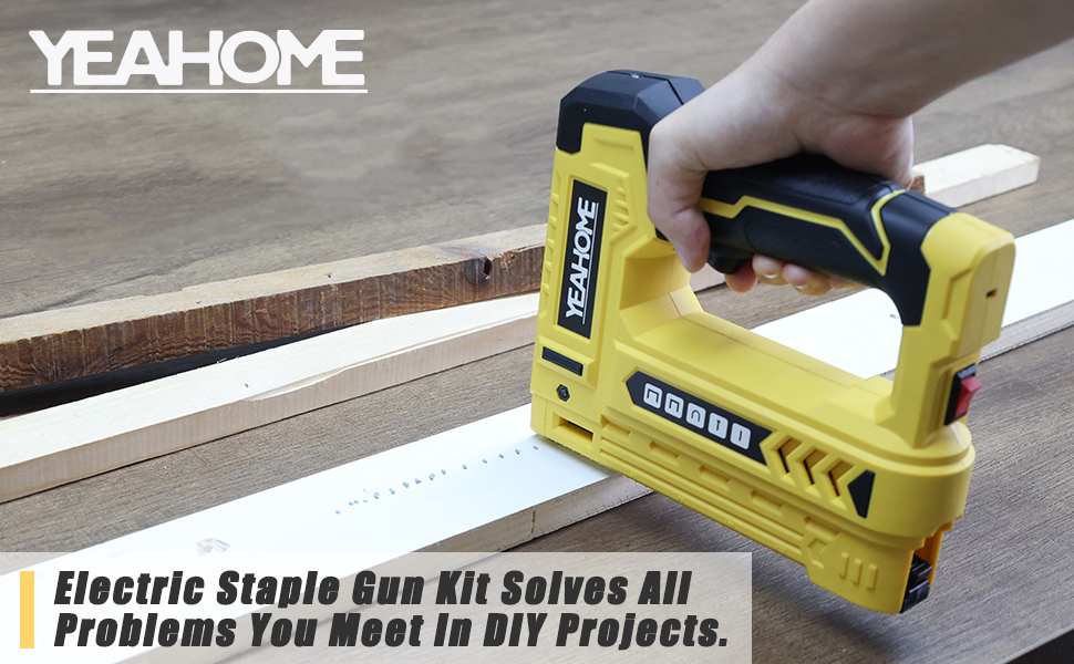 YEAHOME Electric Staple Gun, 5 in 1 Cordless Staple Gun for