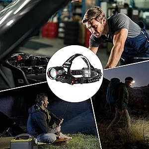 Amazon.co.jp: 充電式ヘッドライト おでこ用、ポータブル LED