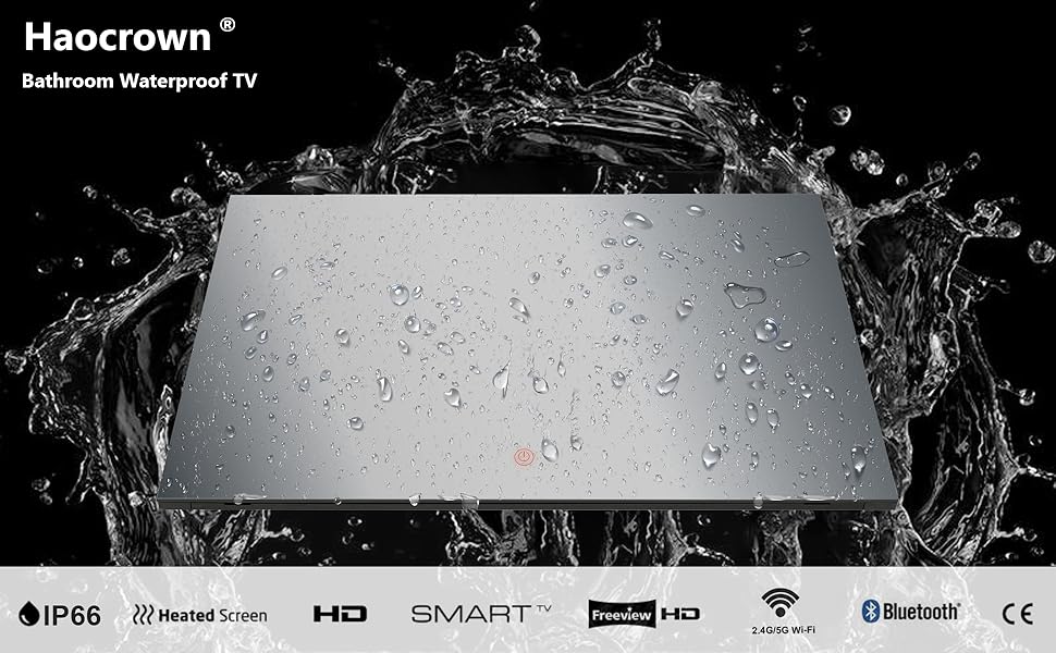 Haocrown 19" Smart Waterproof TV for Bathroom Mirror TV with Android 11
