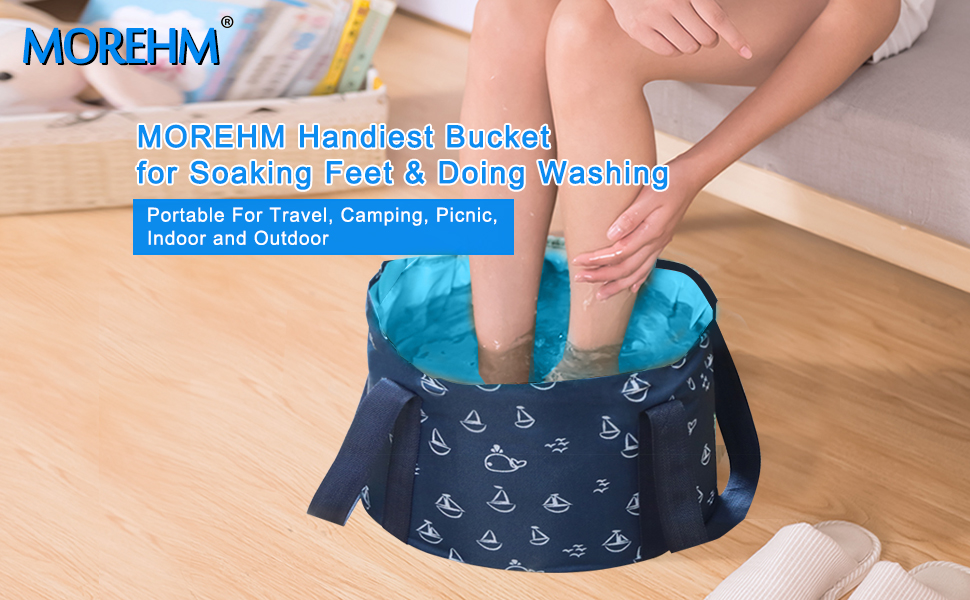 Collapsible Foot Bath Tub for Travel, Portable Foot Soak Spa Basin