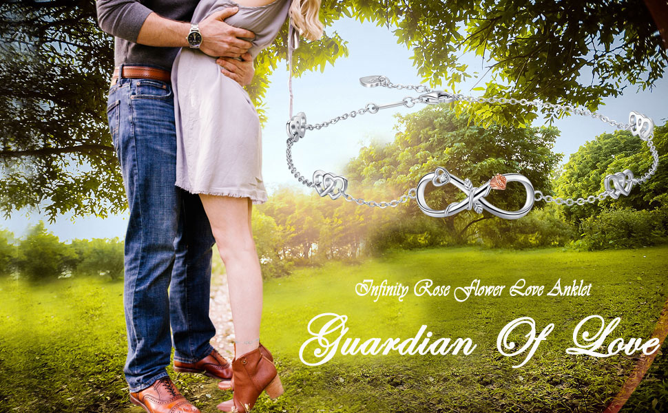 Infinity Rose Flower Anklet 