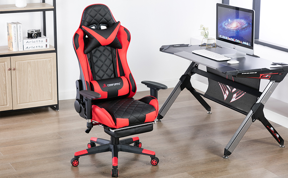JL Comfurni Gaming Chair Racing Computer Chair Office Desk Chair High
