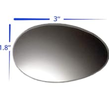 Blind spot mirror installed in a car mirror showing car in blind spot area by Utopicar