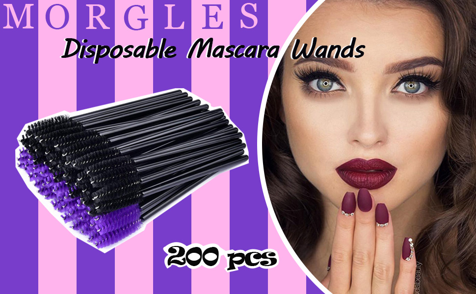 Mascara 200 Pack Disposable Mascara Wands Spoolie Brushes Eyelash