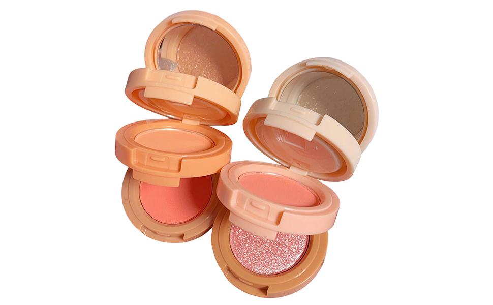 Blush Palette - 3-Colored Blush Powder,Multi-layer Facial Pressed Powder Cheek Matte Mineral Blush