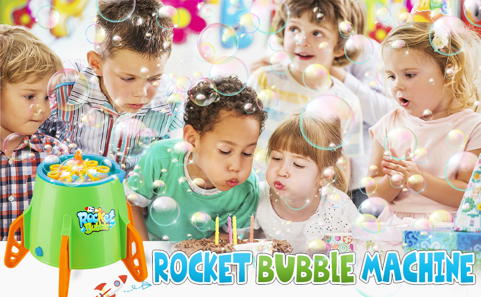 Hanmulee Bubble Maker Machine, Portable Automatic Rocket Bubble Blower