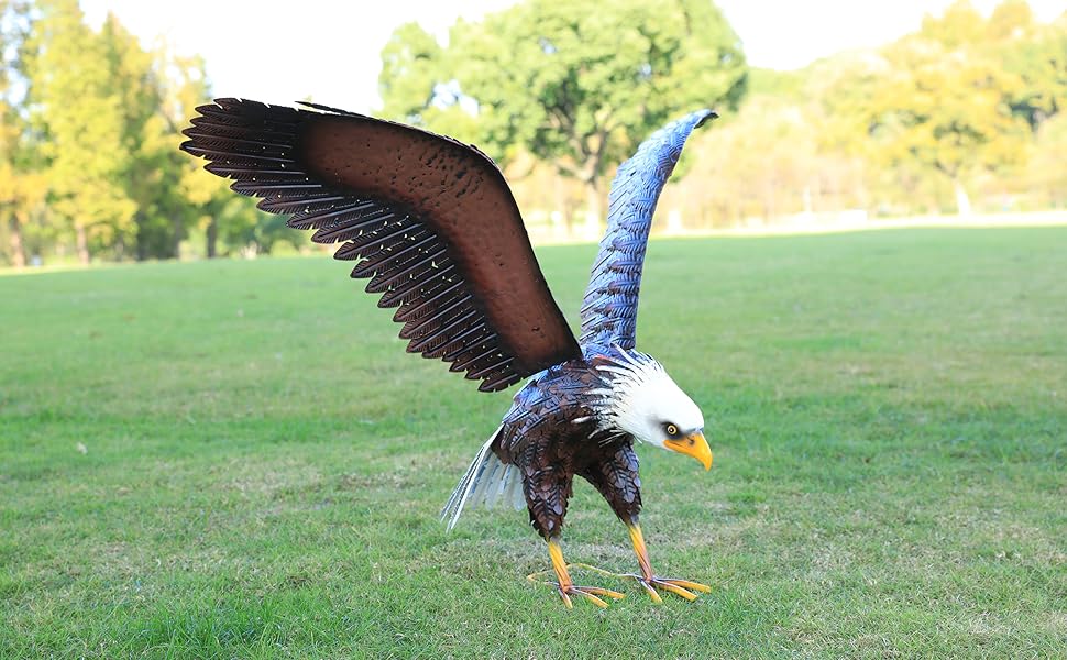 Kircust Garden Sculpture & Statue, Bald Eagle Large Outdoor Statues