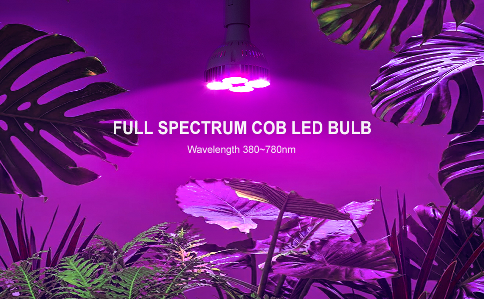 CANAGROW 35W LED Grow Light Bulb, Grow Lights for Indoor Plants, E26 Plant Grow Light Bulb, Grow