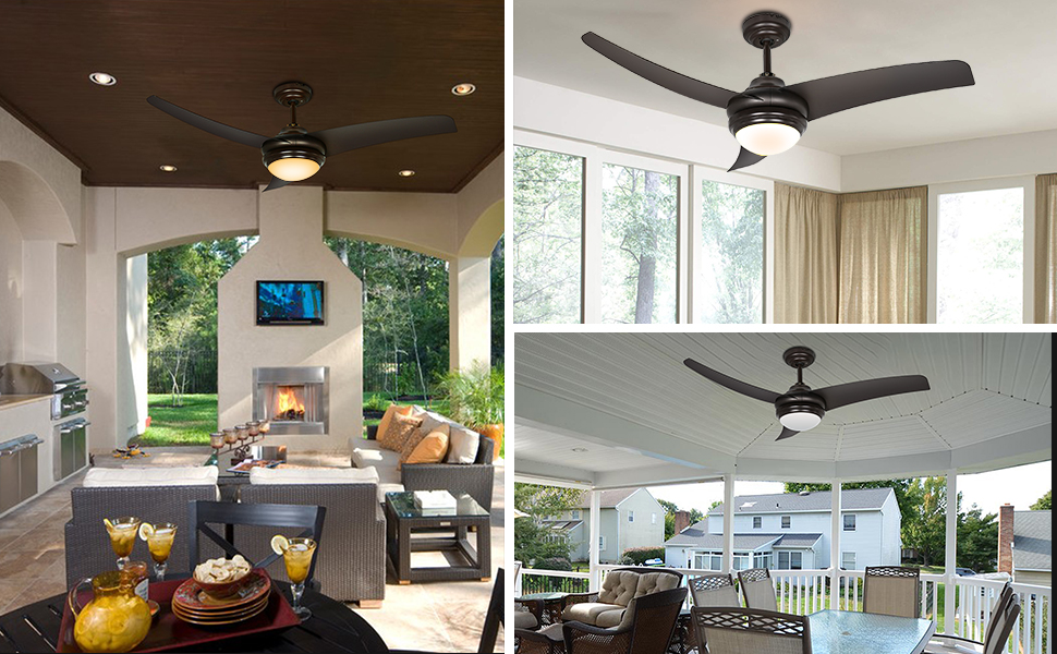 Amazon.com: Hykolity 42 Inch Indoor Ceiling Fan with Dimmable Light Kit