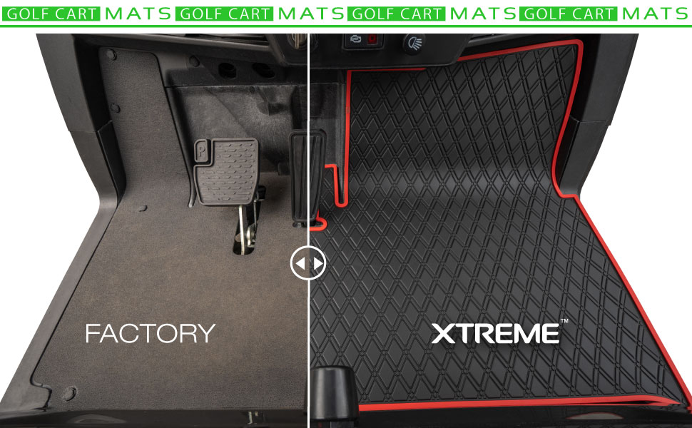 Xtreme Mats Full Coverage Golf Cart Floor Liner Mat BLACK Fits