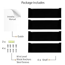 hanging shelves with mini level metal anchors steel screws floating wall shelves for bedroom decor