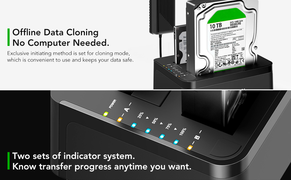 Hard Drive Dock, Inateck USB 3.0 to SATA Dual Bay External Hard Drive Docking Station for 2.5 or