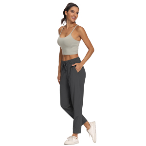 Travel Ankle Drawstring 7/8 Athletic Track Yoga Dress Pants