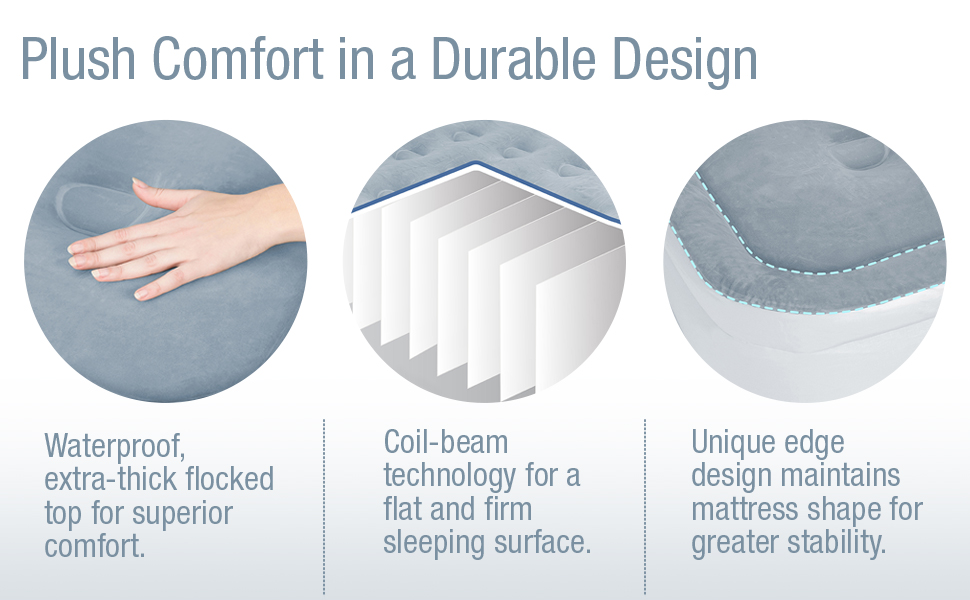 Outbound Queen Air Mattress with Electric Air Pump Premium Portable