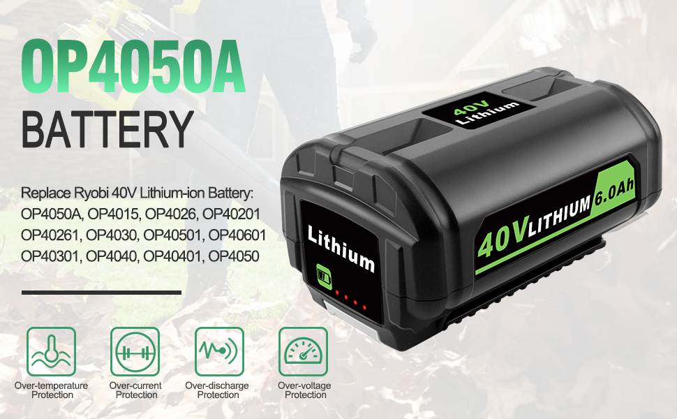 ADVTRONICS 40V 6.0Ah LithiumIon Replacement Battery Compatible with Ryobi 40Volt