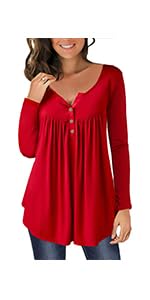 MODARANI Fit and Flare Ruffle Shirts for Women Casual Tunic Topseck & U Neck Tunics Floral