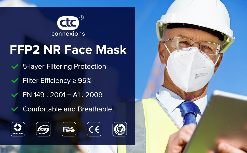 FFP2/KN95 Face Mask, 5Layer Protective FFP2 Mask CE certified EN149 Standard, Amazon.co.uk