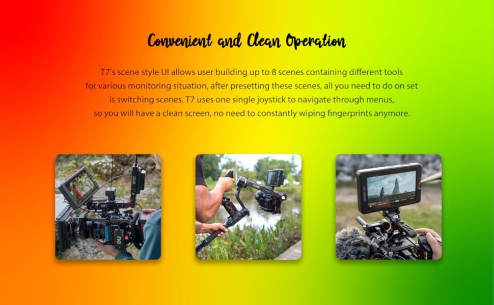 Convenient and Clean Operation, joystick, UI, page style, 3d luts, operation, monitor, lcd screen