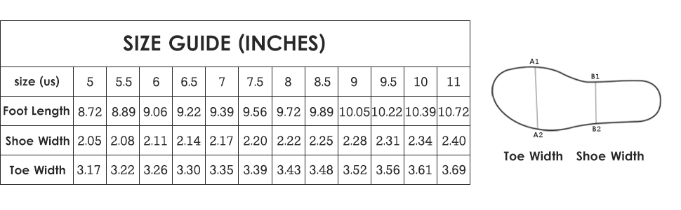 SIZE GUIDE(INCHES）