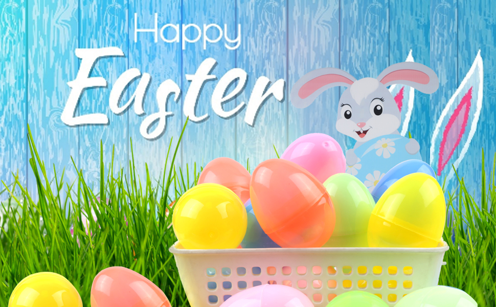 CCINEE Plastic Easter Eggs 2.36 Inch Bright Color Empty