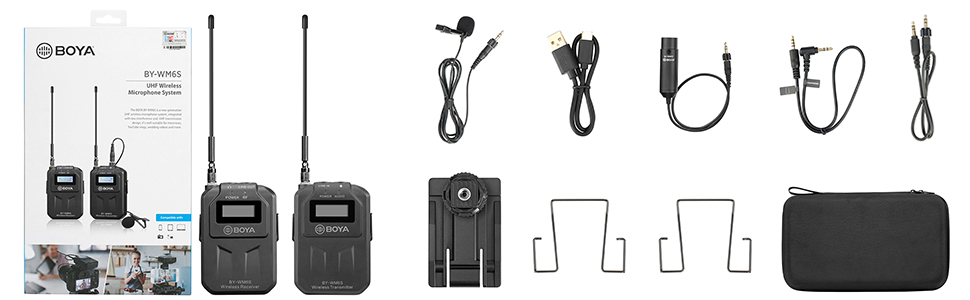 boya uhf wireless lavalier microphone system