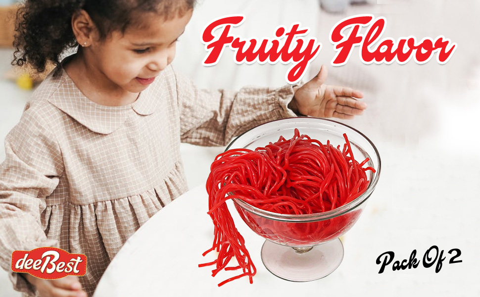 Dee Best Strawberry Flavored Red String Licorice Candy