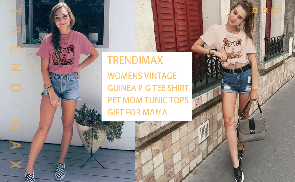 Guinea Pig Tee Shirt for Women Summer Womens Cute Short Sleeve Casual Graphic Tunic Tops pig mom top
