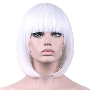 Amazon.com : Bopocoko White Wigs for Women 12'' Short White
