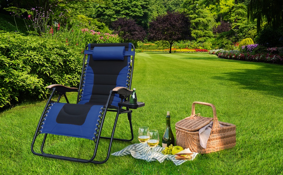 PHI VILLA XL Oversize Zero Gravity Chair Padded Recliner