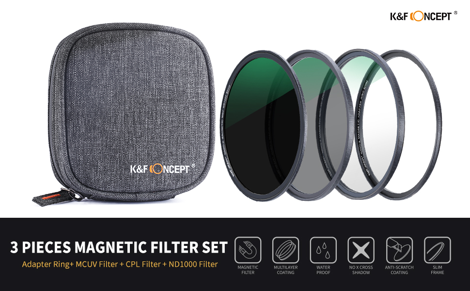 K&F Concept 77mm Lens Filter Kit UV CPL ND1000