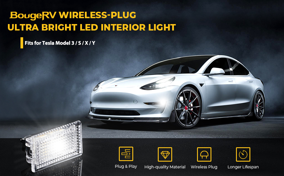 Bougerv Led Licht Ultrahelle Led Innenleuchten Lampeneinbausatz Mit Neigungswerkzeug Zubehor Fur Tesla Model 3 2017 2021 Modell S Model X 4 Pack Amazon De Auto