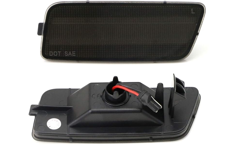 iJDMTOY Smoked Lens Amber Full LED Bumper Side Marker Light