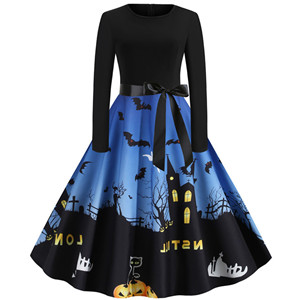 花柄 ダークブルー