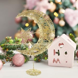 Amazon｜DRESSOOS クリスマスツリー用星と月のツリートップ