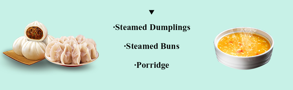 steam pot for dumplings, buns and porridge