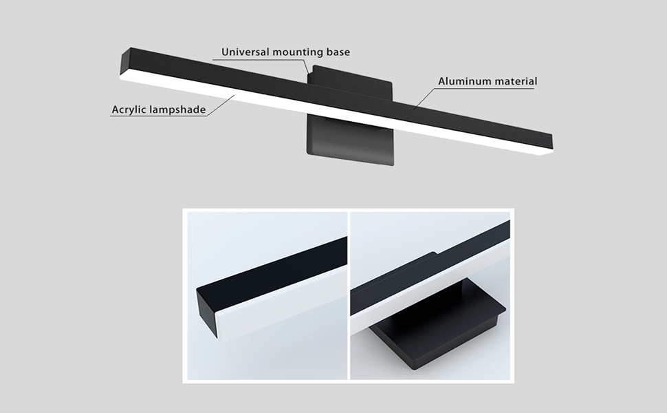 LED Lights fixtures bathroom modern vanity lights for bathroom black modern black Lighting Fixture 