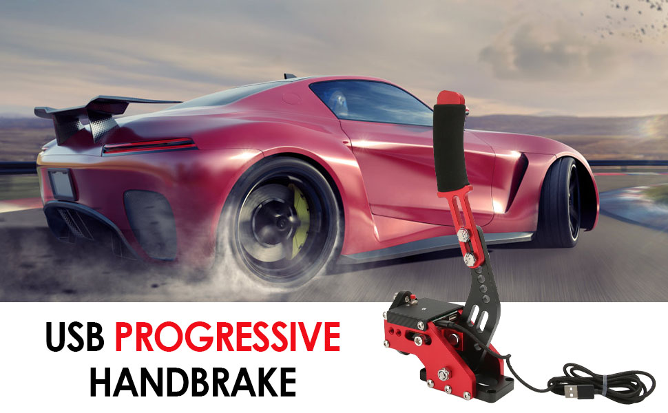 64 Bit USB Progressive Handbrake, 2 in 1 Sim Racing Game Handbrake with