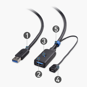 2-in-1 VR Extension Cable (DisplayPort and USB Extension Cable)