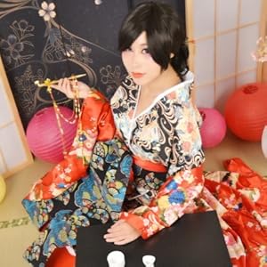 Amazon.co.jp: QVONTON 花魁着物セット 吉原花魁 高級 歌舞伎 和