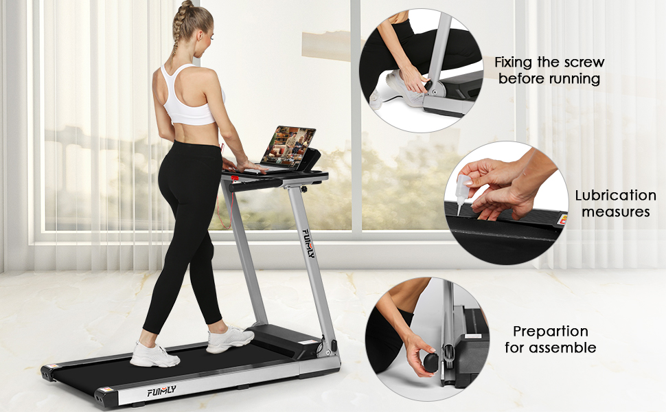 FUNMILY Treadmill, 2.25HP Treadmills for Home with Table
