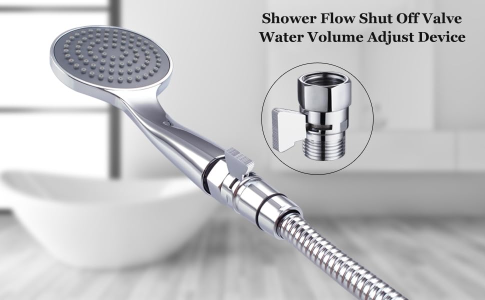 Shower Flow Control Valve, Suyar Brass Handheld Shower Shut Off Valve