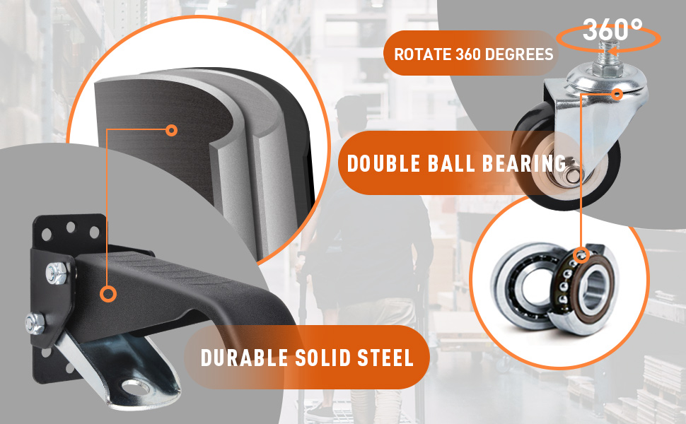 SPACECARE Workbench Casters Retractable Casters Kit 600Lbs, Retractable