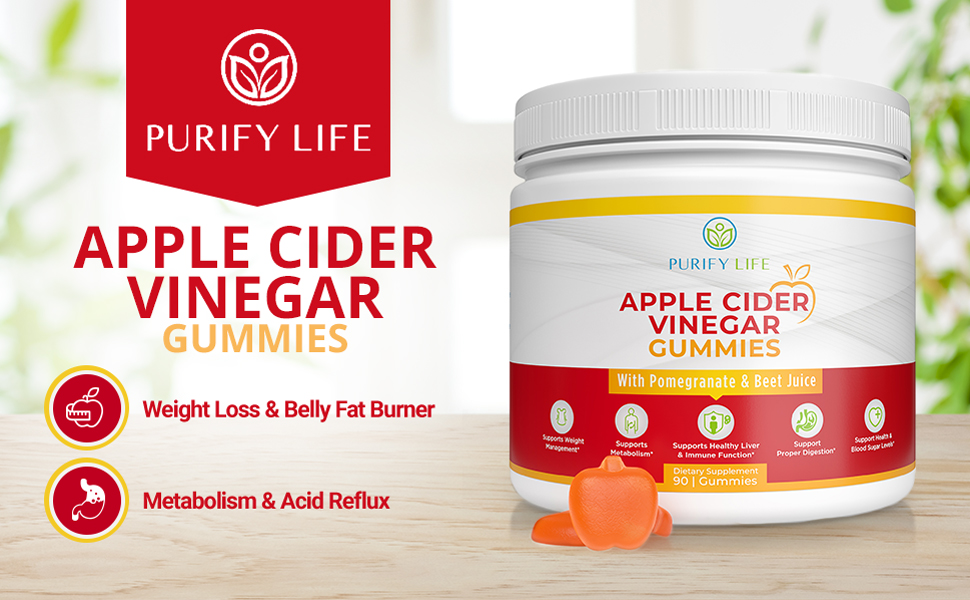 Purify Life Detox Apple Cider Vinegar Gummies for Adults