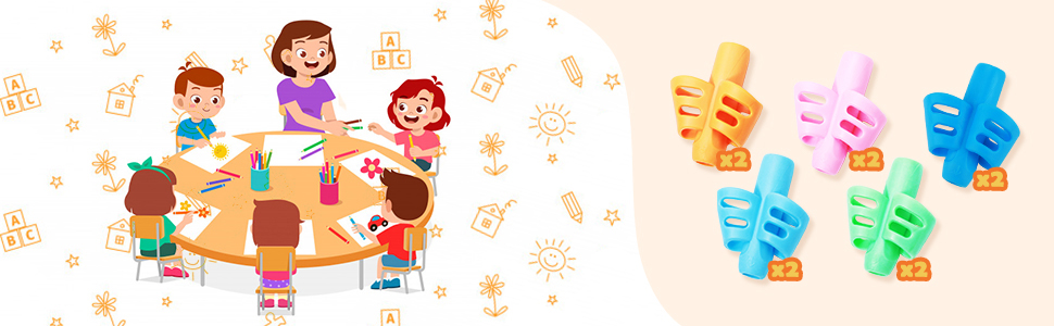 BEST GIFT for KIDS Handwriting Green Blue Pink Orange 4 packs