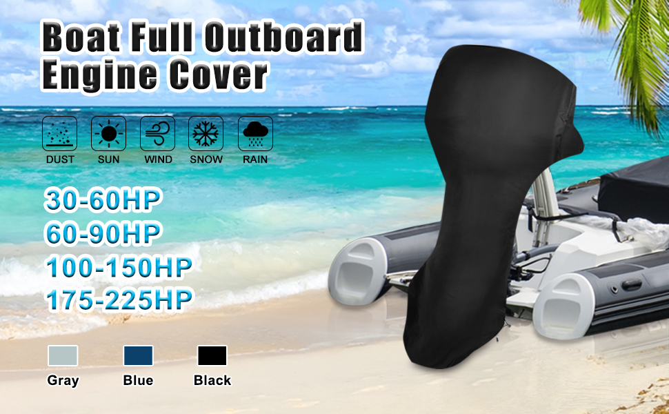 uxcell 600D Oxford Cloth Motor Full Outboard Boat Engine Cover