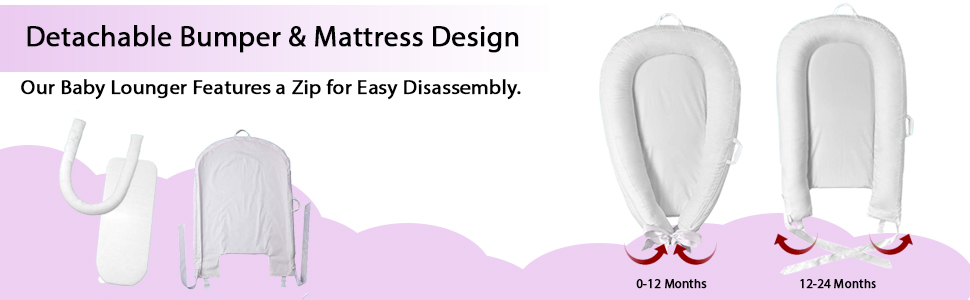 Baby Lounger & Nest for Newborn 7 This baby bassinet is made from 100% soft, breathable, and hypoallergenic cotton.