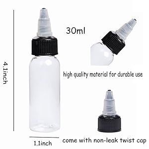 size for 30ml Empty PET Plastic Bottles
