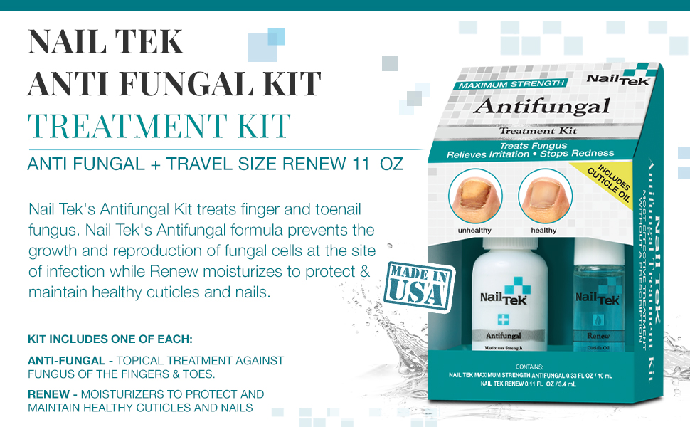 Nail Tek Kit antihongos, antihongos + tamaño de viaje