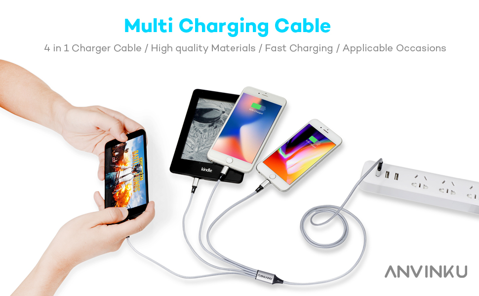 multi charging cable silver multi usb cable